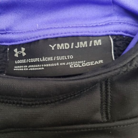 Under Armour Youth Medium Black Hoodie "Fit‎ Squad" ColdGear Loose Fit - Picture 4 of 5